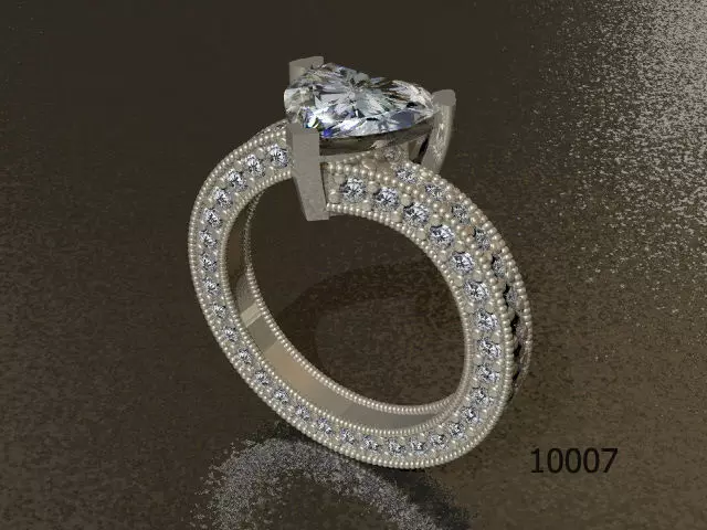 Ring heart shaped diamond engagement Free 3D print model