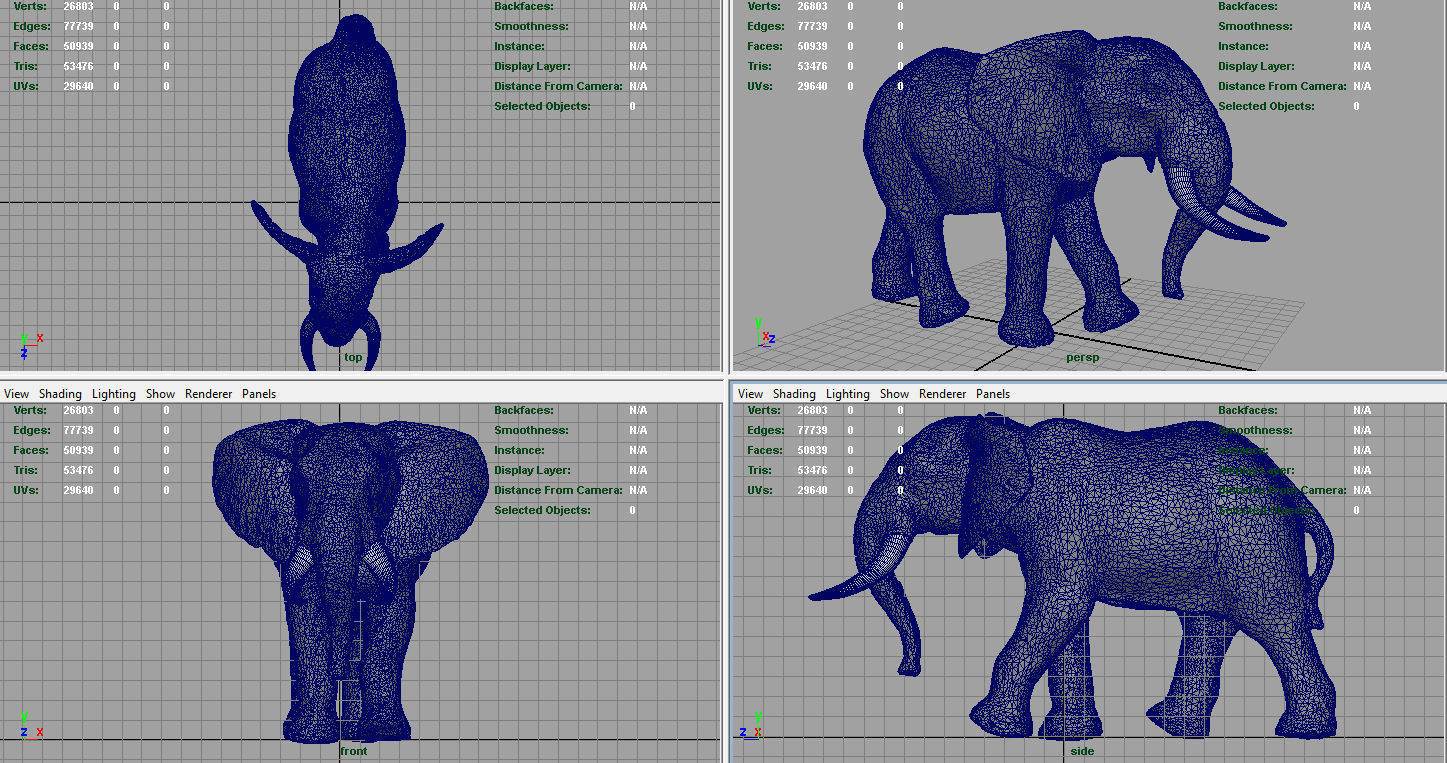 African Elephant Low-poly 3D model_9