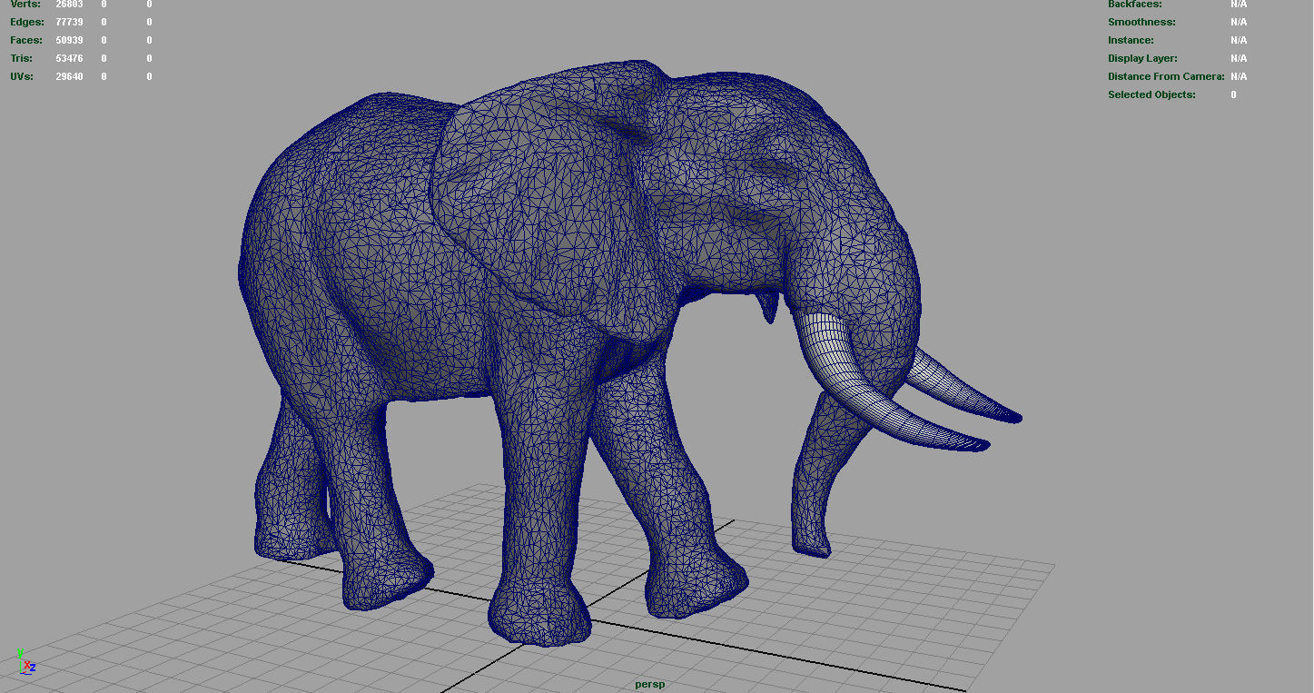 African Elephant Low-poly 3D model_5
