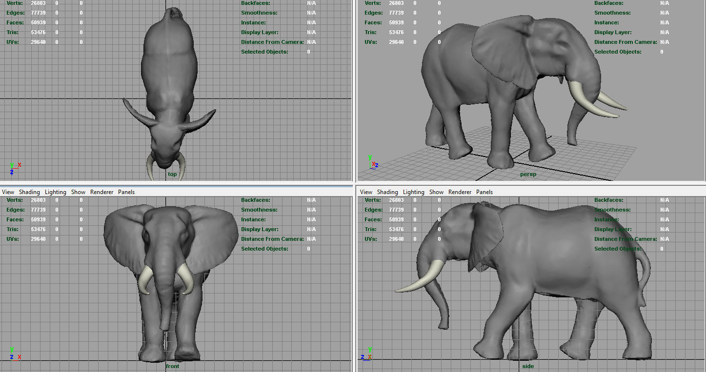 African Elephant Low-poly 3D model_8