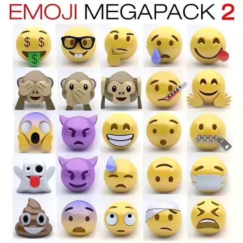 EMOJI PACK 2 Low-poly 3D model