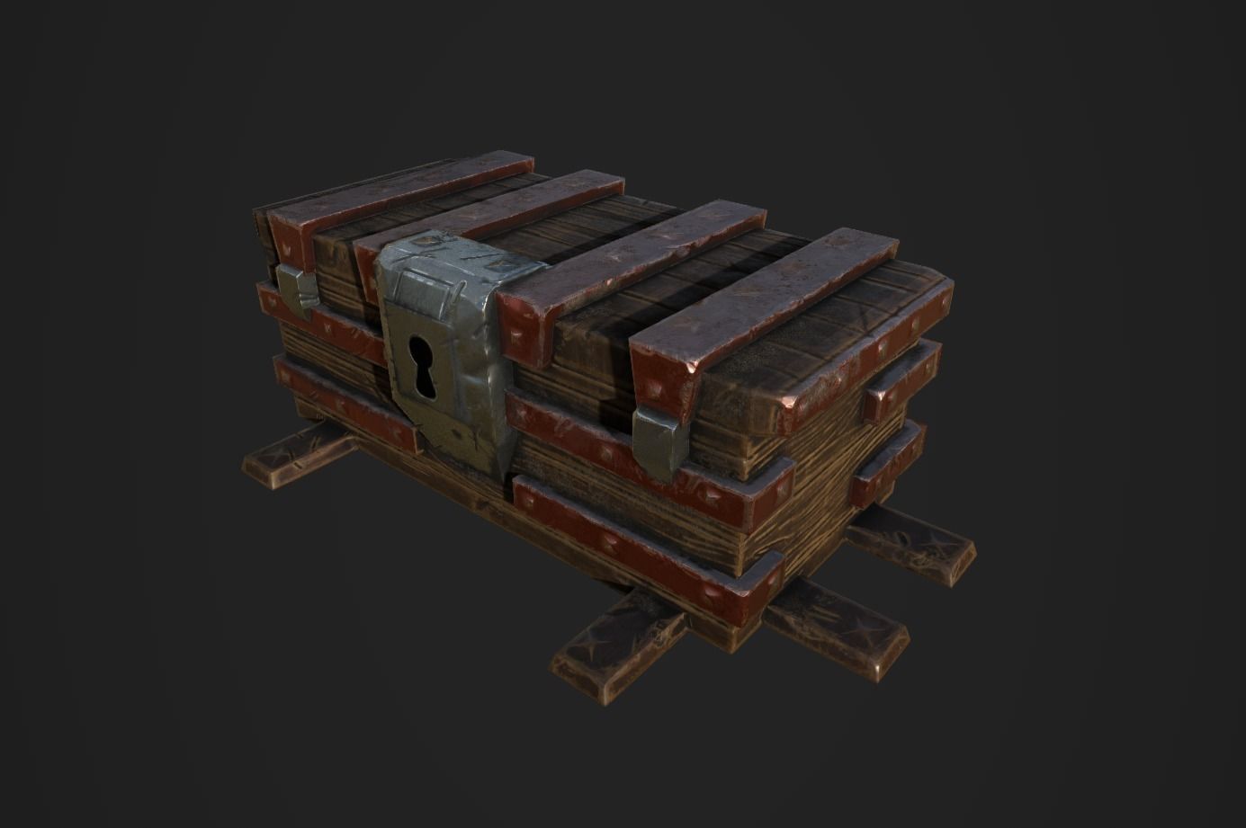 Chests Fantasy PBR Low-poly 3D model_8