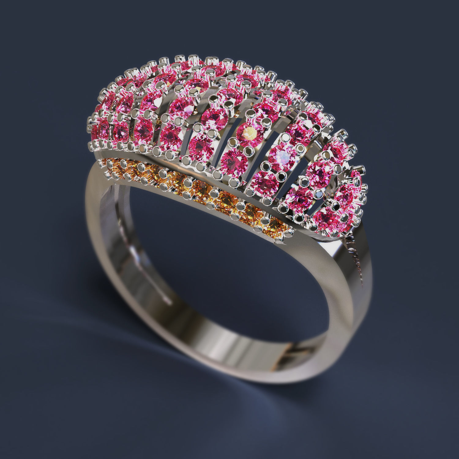 Ring sapphire 3D print model_1