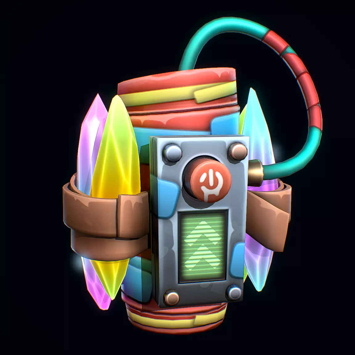 Stylized Crystal Shard Bomb Low-poly 3D model