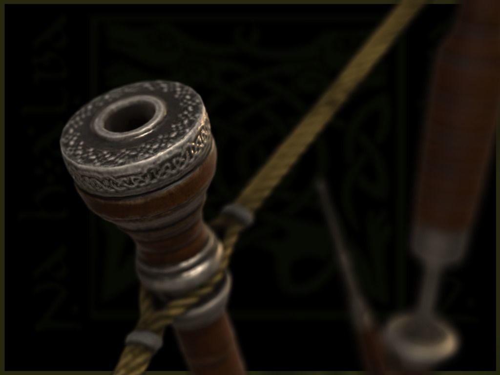 Old Scottish Bagpipe Low-poly 3D model_17