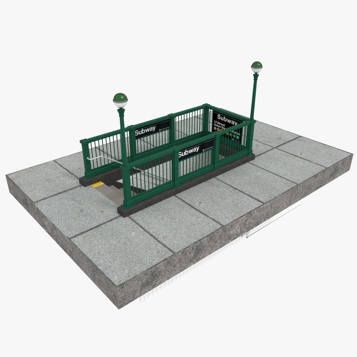 NYC Subway Entrance 3D model_6