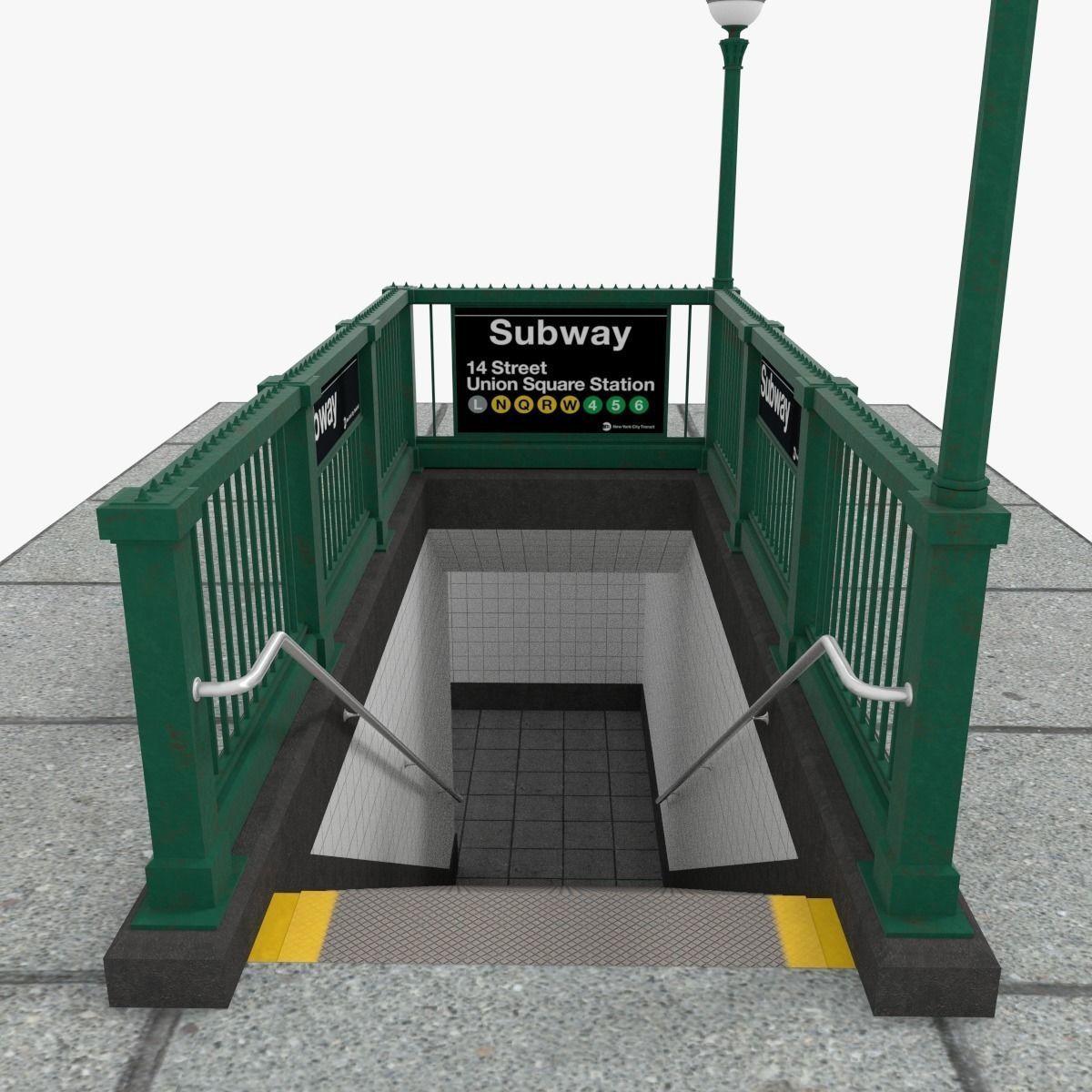 NYC Subway Entrance 3D model_2