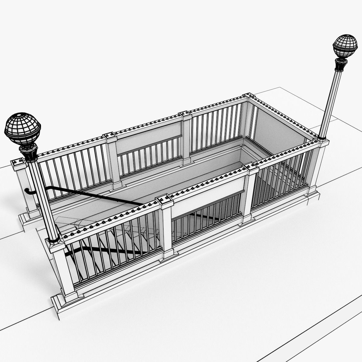 NYC Subway Entrance 3D model_9