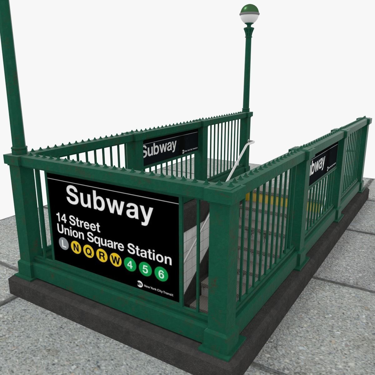 NYC Subway Entrance 3D model_1