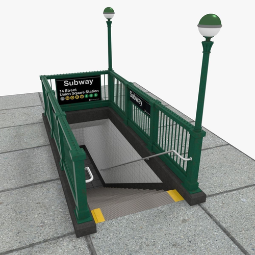 NYC Subway Entrance 3D model