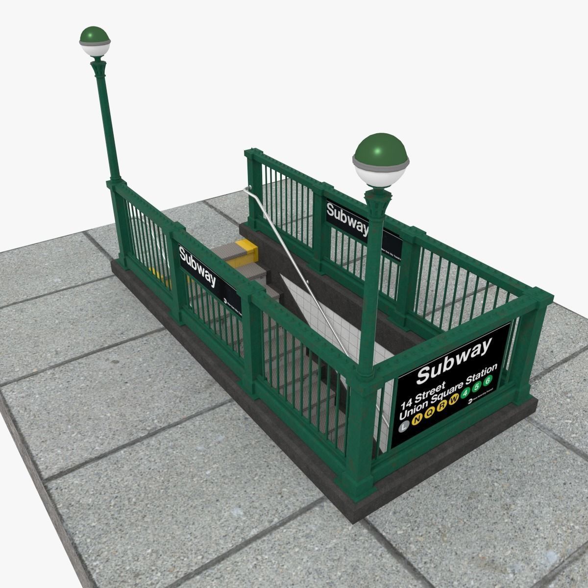 NYC Subway Entrance 3D model_5