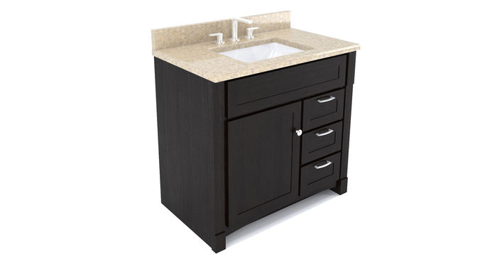 Vanity bathroom with sink and counter top 3D model