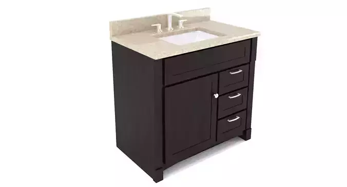 Vanity bathroom with sink and counter top 3D model