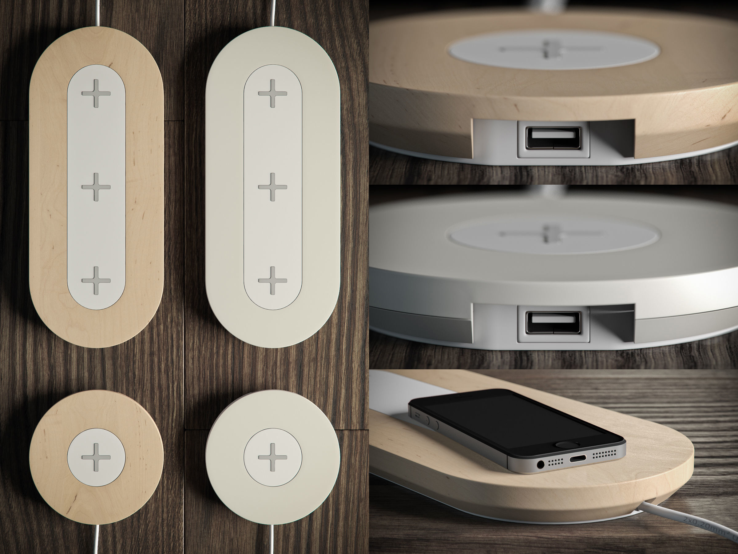 Pads for wireless charging and iphone 5s 3D model_2