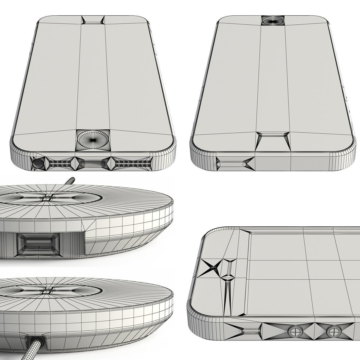 Pads for wireless charging and iphone 5s 3D model_3
