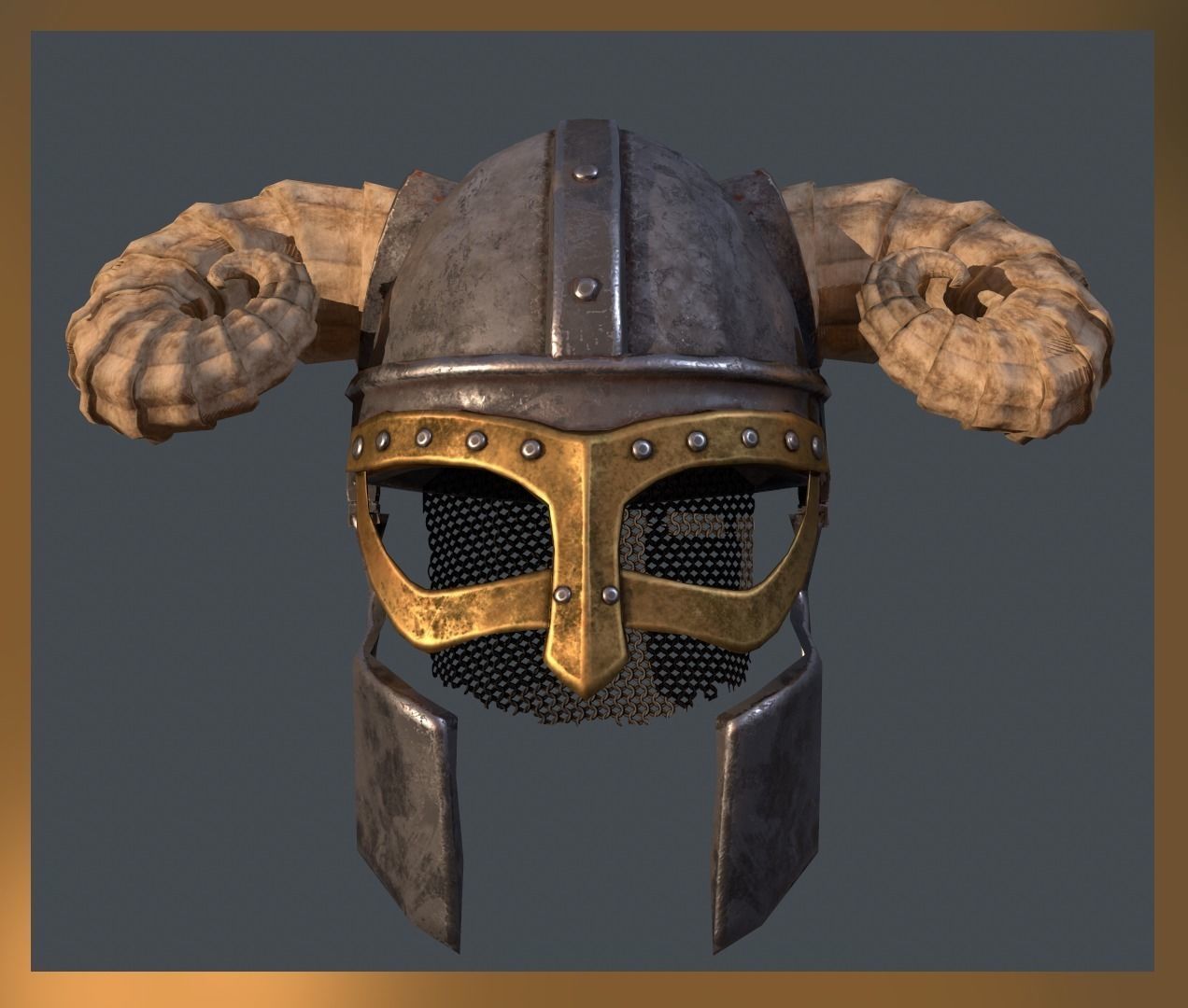 Viking Helm Free low-poly 3D model_1