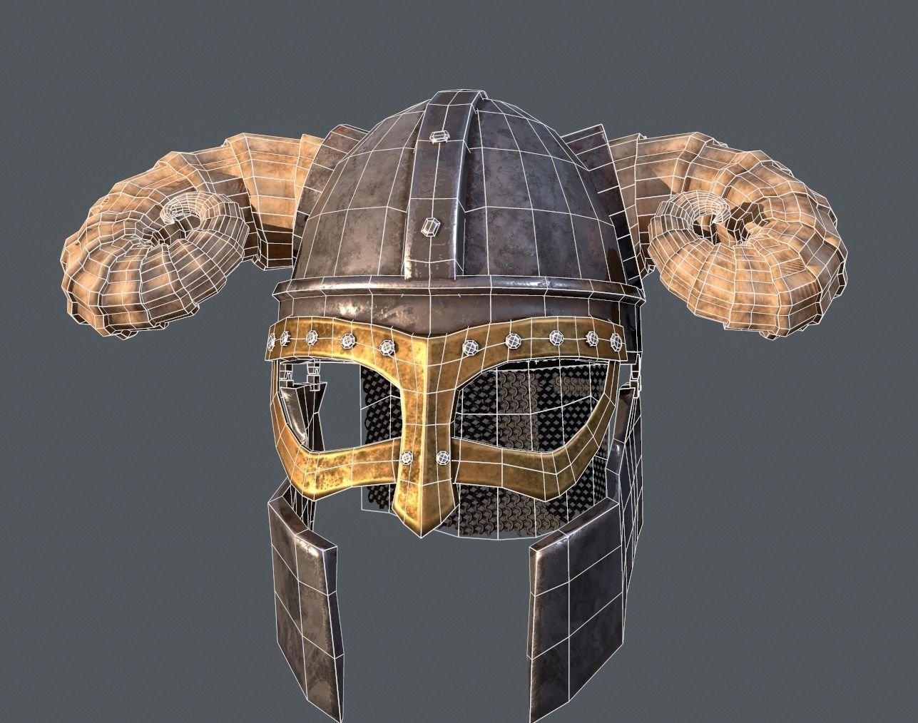 Viking Helm Free low-poly 3D model_4