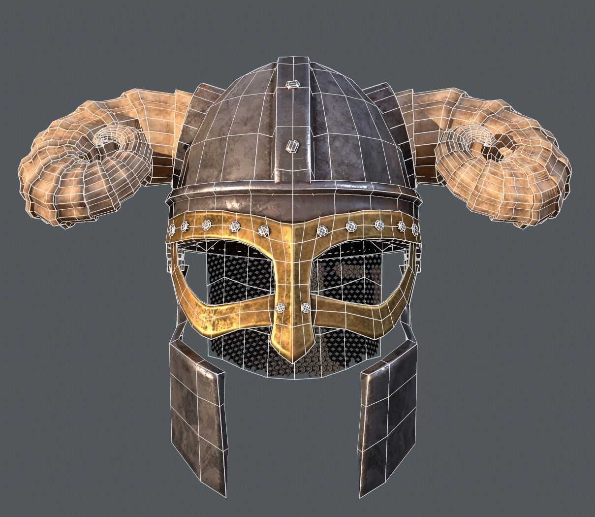 Viking Helm Free low-poly 3D model_3