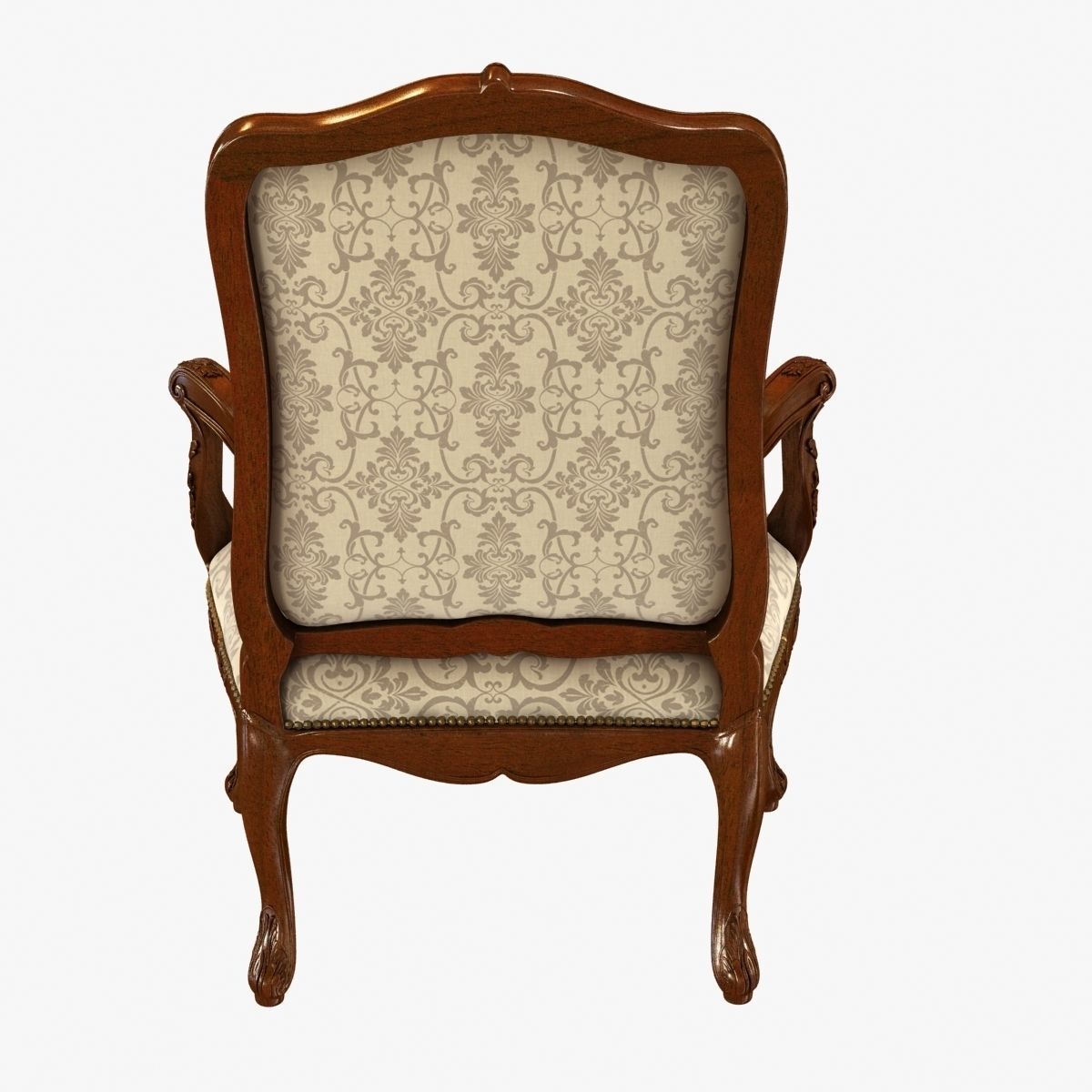 18th Century Louis XV Walnut Armchair 3D model_6