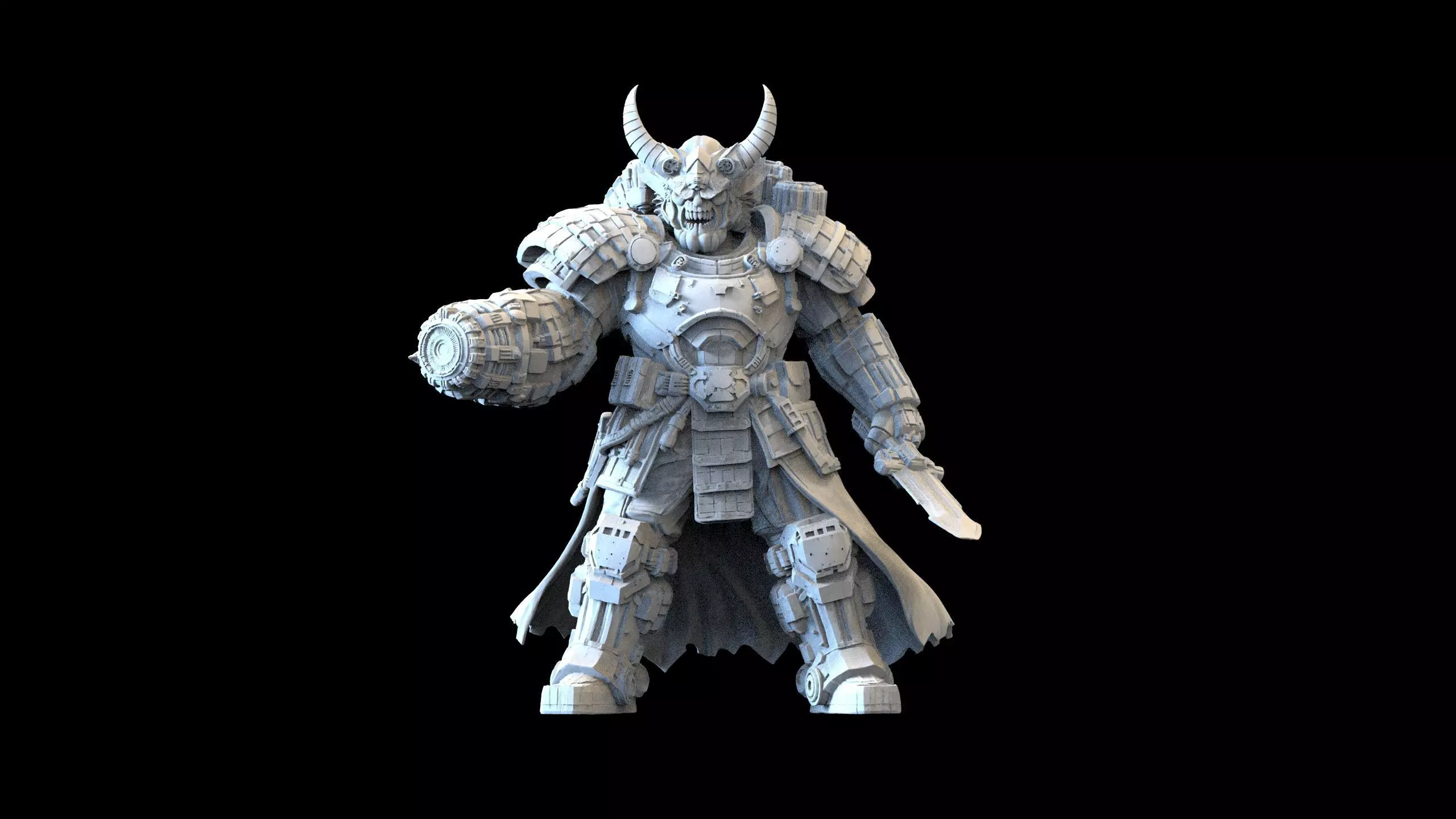 Sci-Fi Chaos Warrior Armored Demon Knight Miniature Tabletop 3D print model