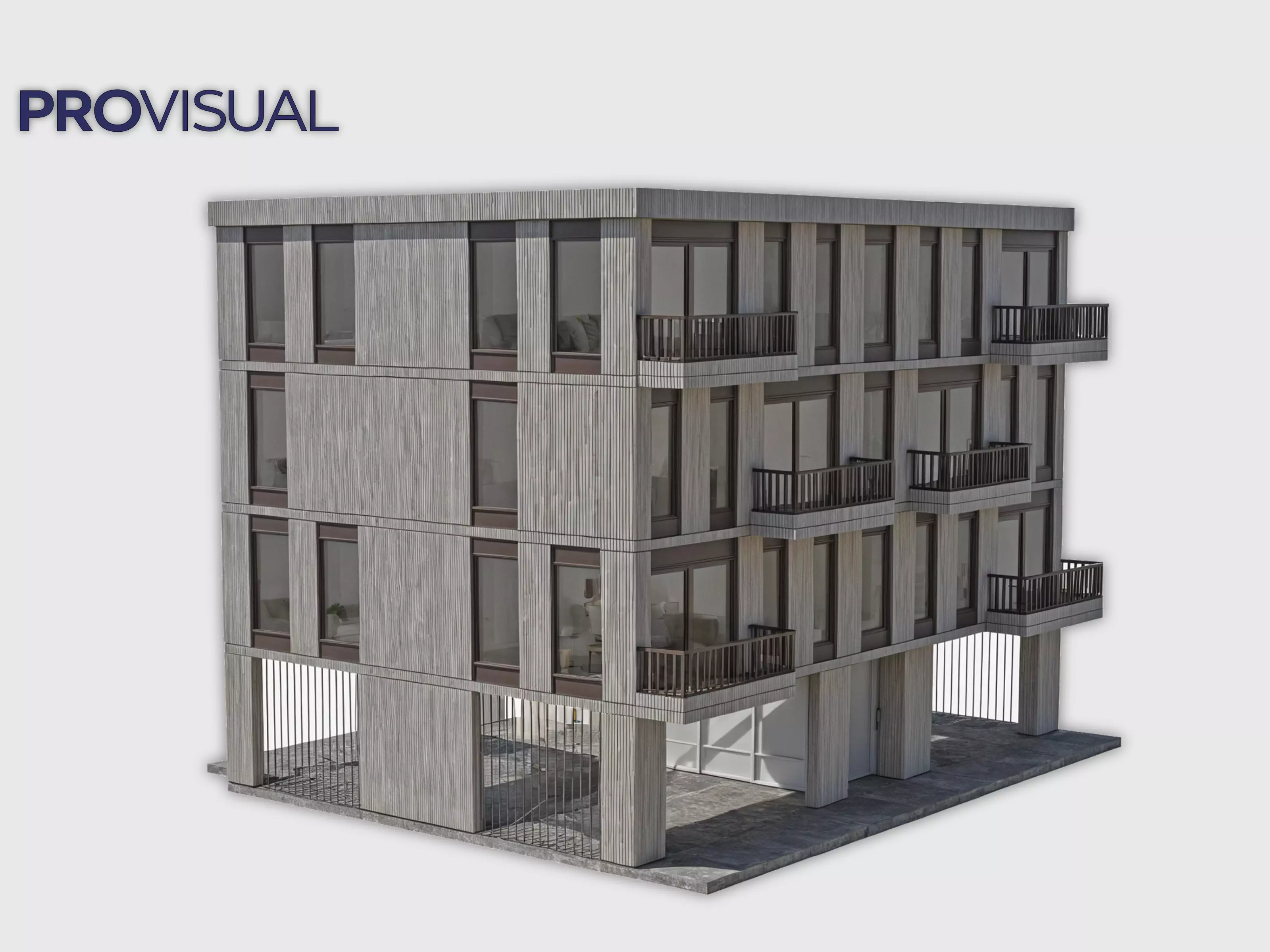 Modern Apartment Building 3D Model Residential Architecture 3D model