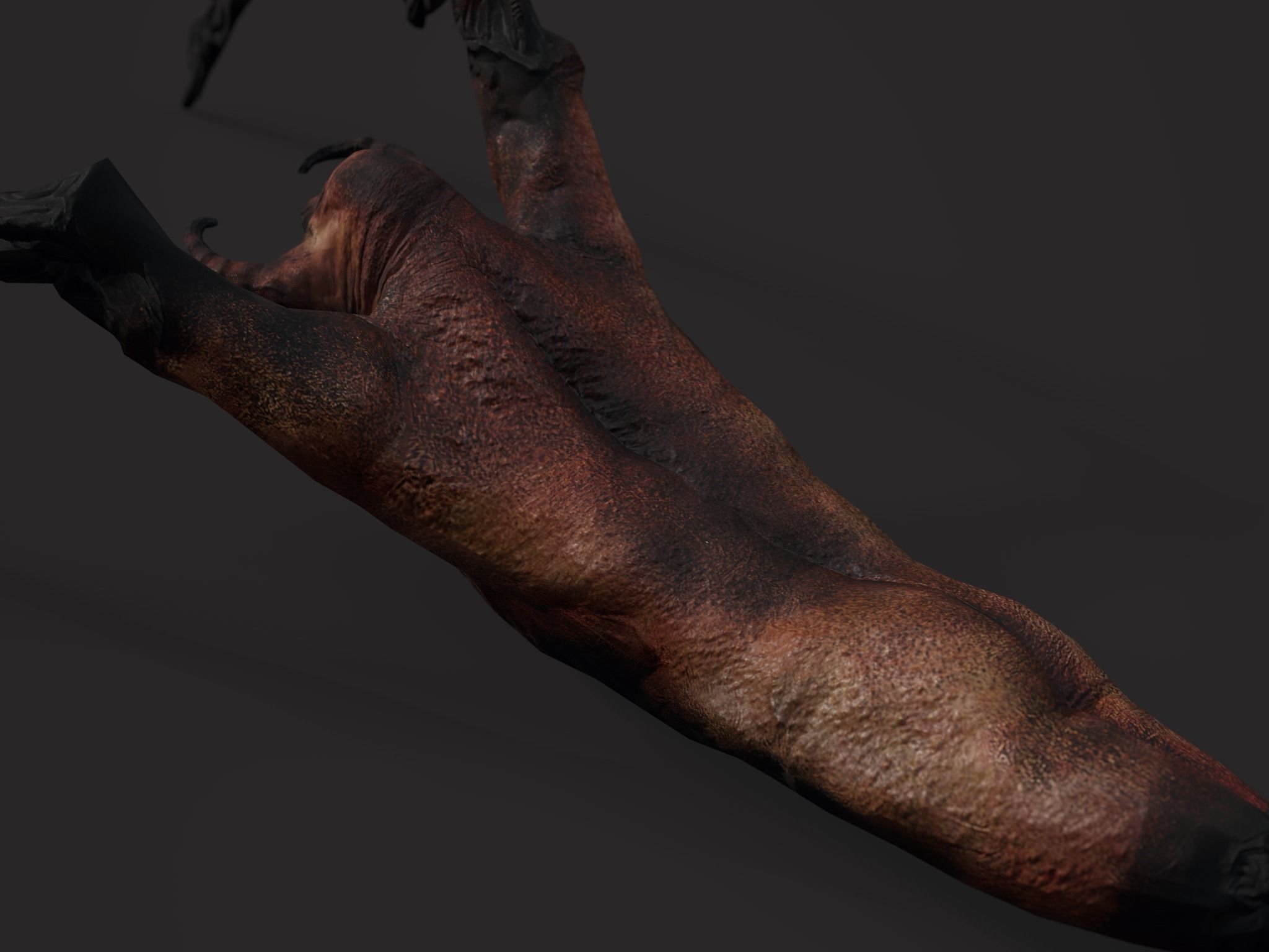 Creepy Horror Monster - PBR and Animated Low-poly 3D model_3