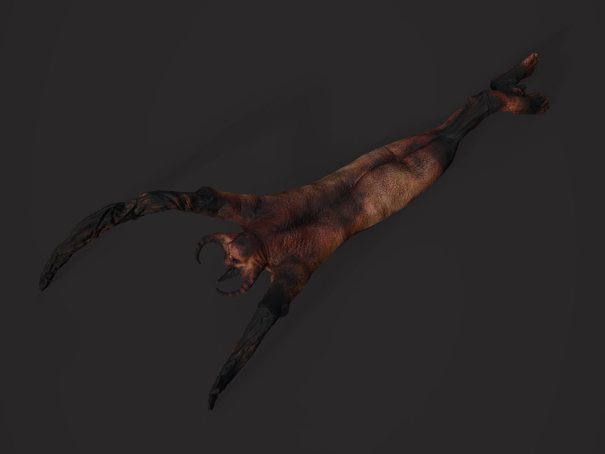 Creepy Horror Monster - PBR and Animated Low-poly 3D model_8