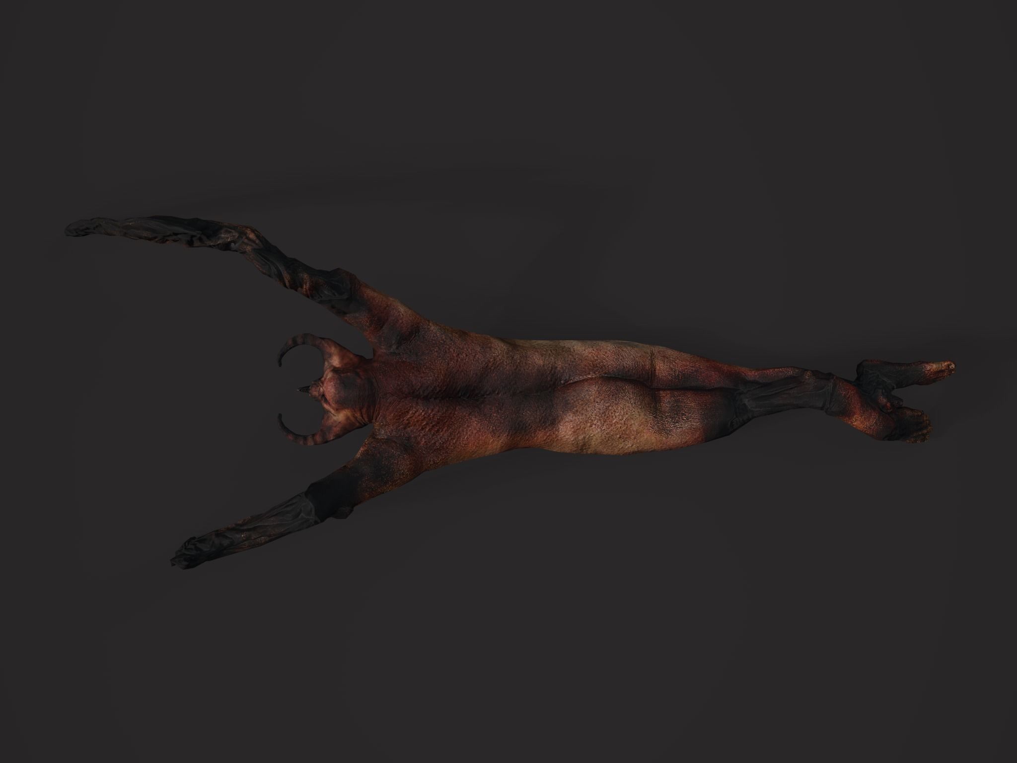 Creepy Horror Monster - PBR and Animated Low-poly 3D model_9
