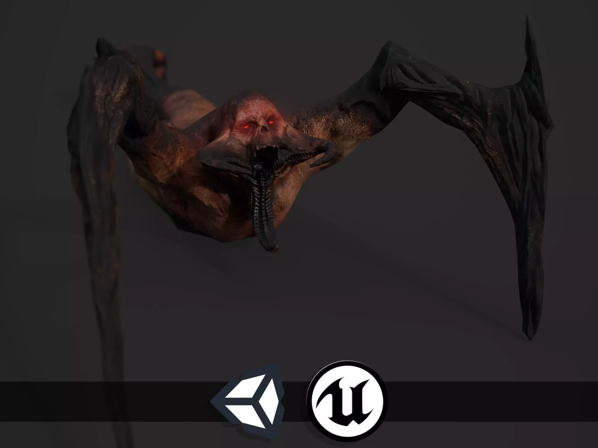 Creepy Horror Monster - PBR and Animated Low-poly 3D model_0