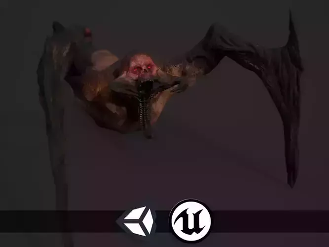 Creepy Horror Monster - PBR and Animated Low-poly 3D model