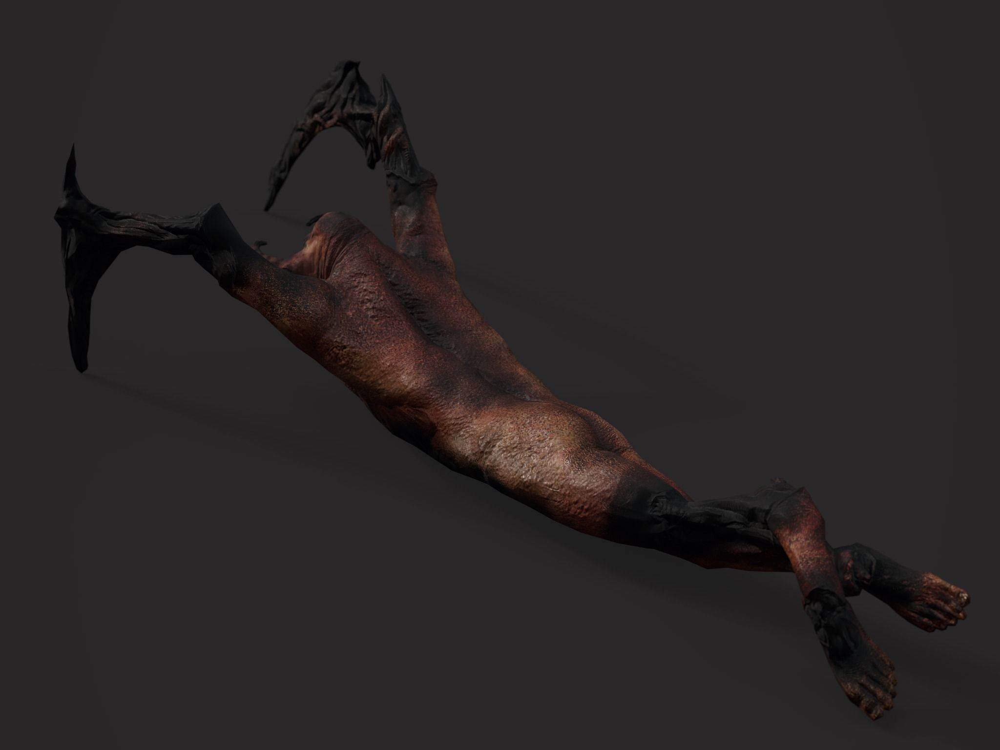 Creepy Horror Monster - PBR and Animated Low-poly 3D model_5