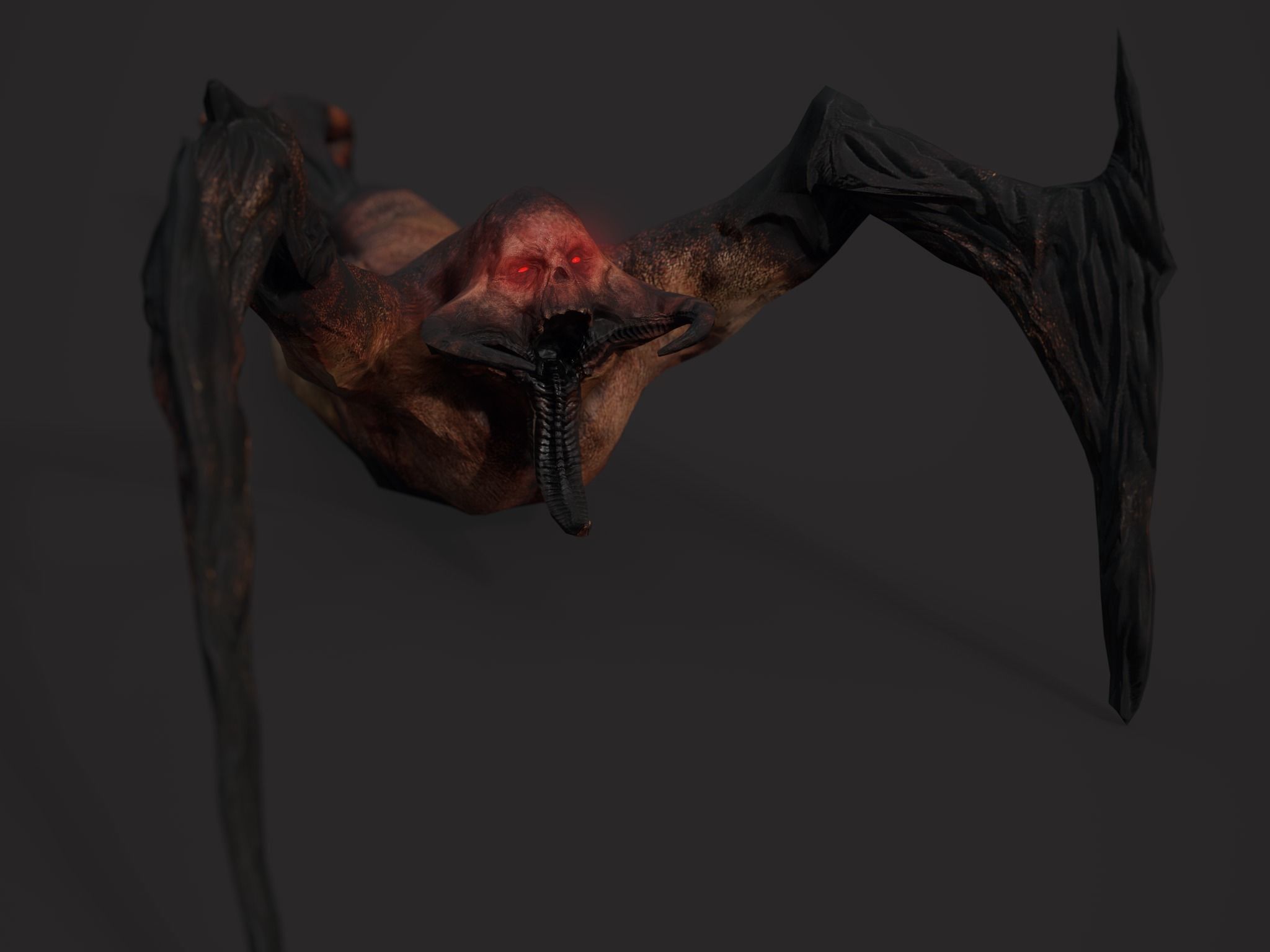 Creepy Horror Monster - PBR and Animated Low-poly 3D model_1