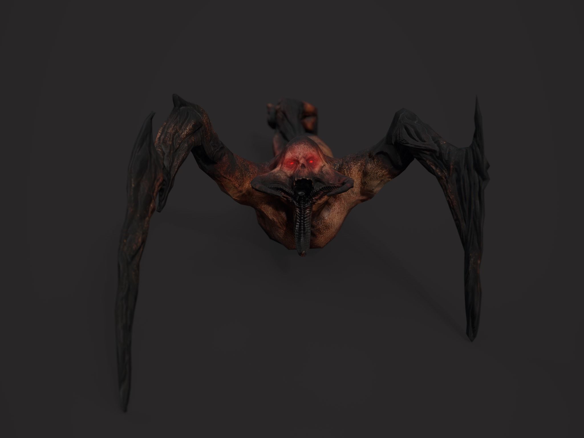 Creepy Horror Monster - PBR and Animated Low-poly 3D model_6