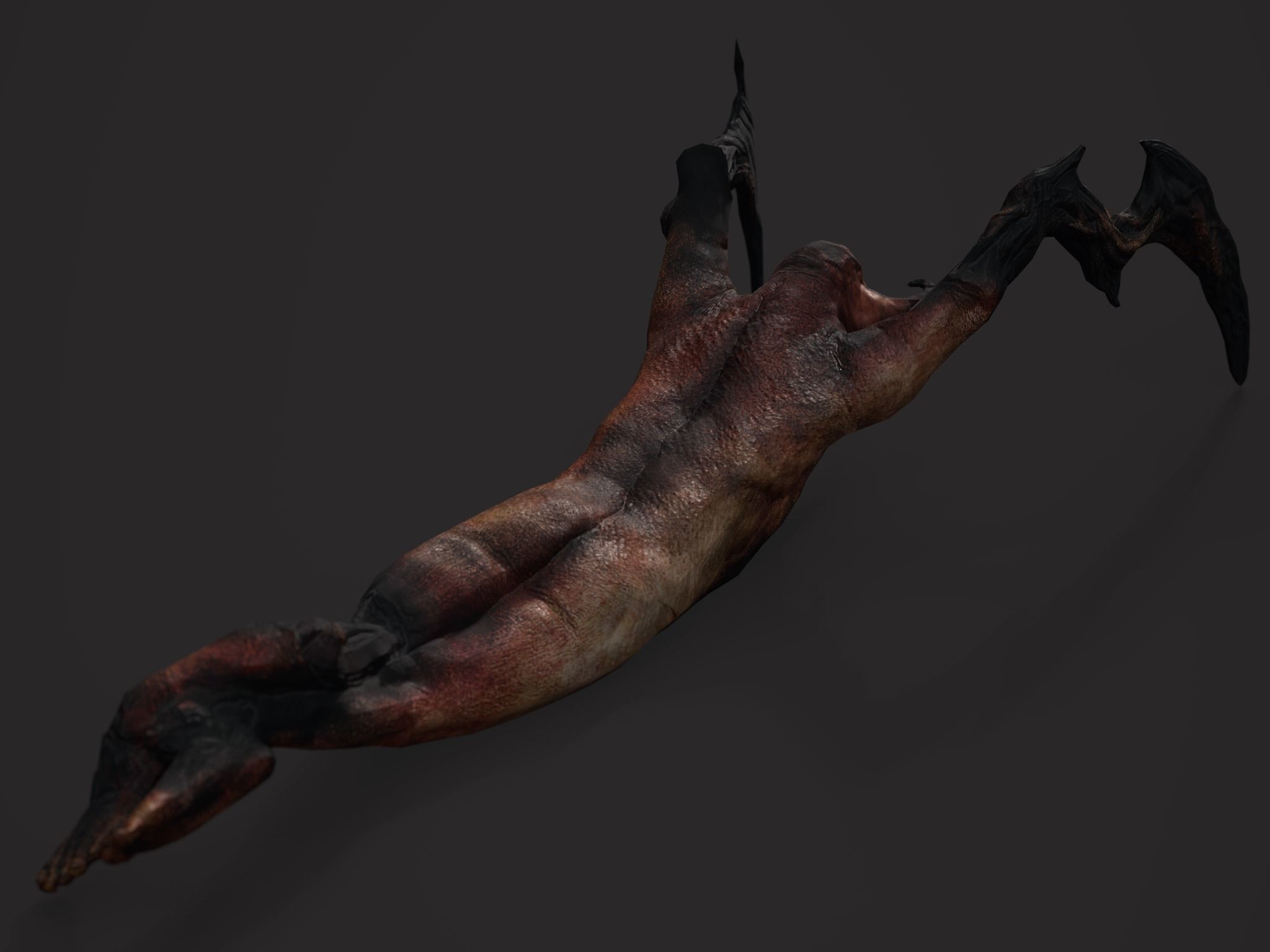 Creepy Horror Monster - PBR and Animated Low-poly 3D model_4