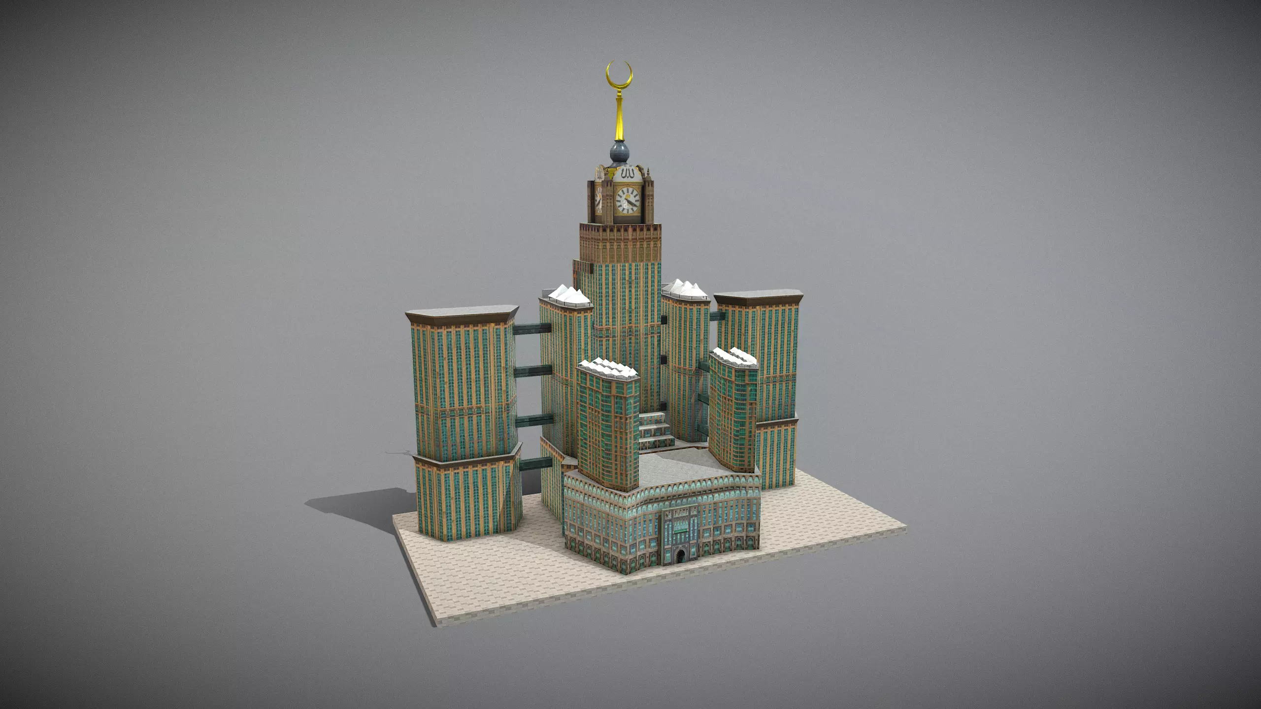 The Clock Towers Low-poly 3D model