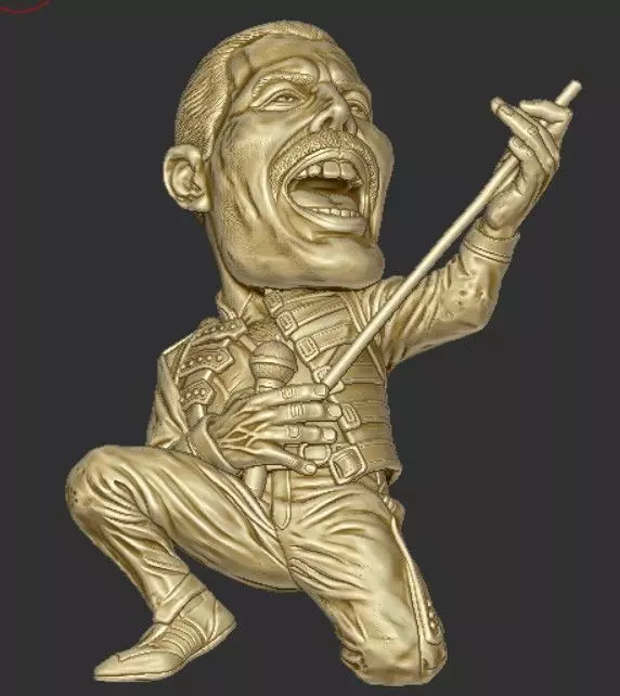 Freddie Mercury Caricature 2 3D print model 3D print model