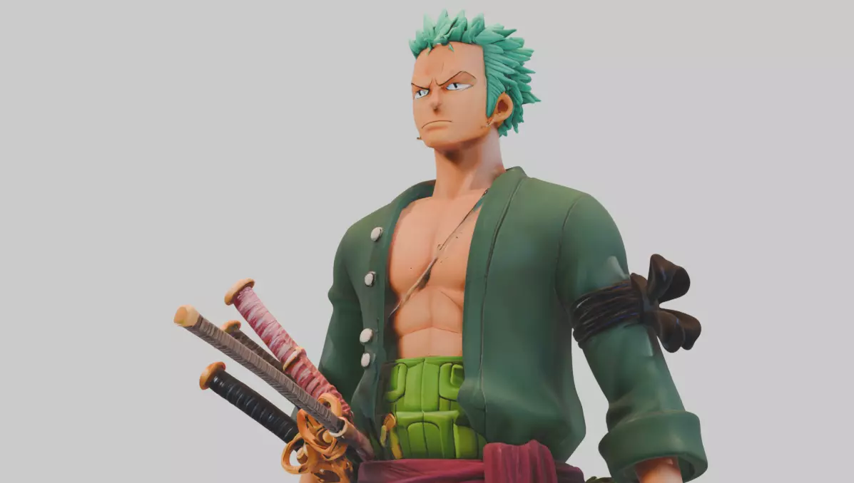 Roronoa Zoro STL Statue 3D Print Model One Piece Anime 3D print model