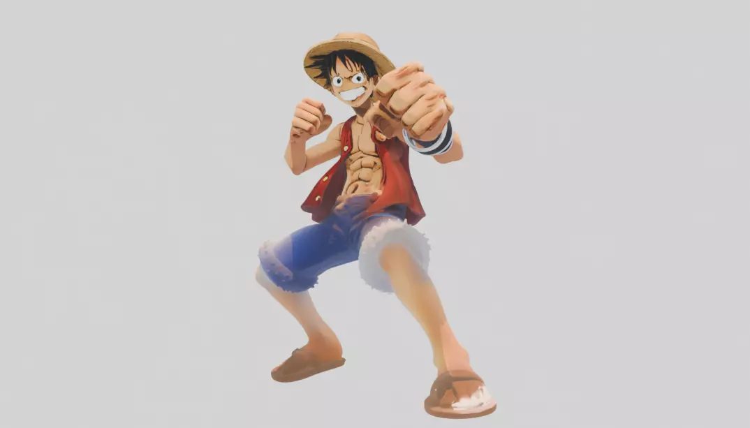 Monkey D Luffy Pose STL Statue 3D Print Model One Piece Anime 3D print model
