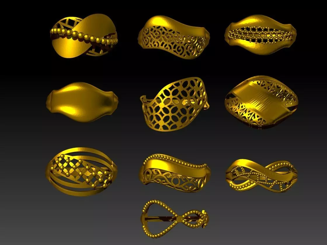10 Beautiful Women Rings STL Files Ready To Print 3D print model