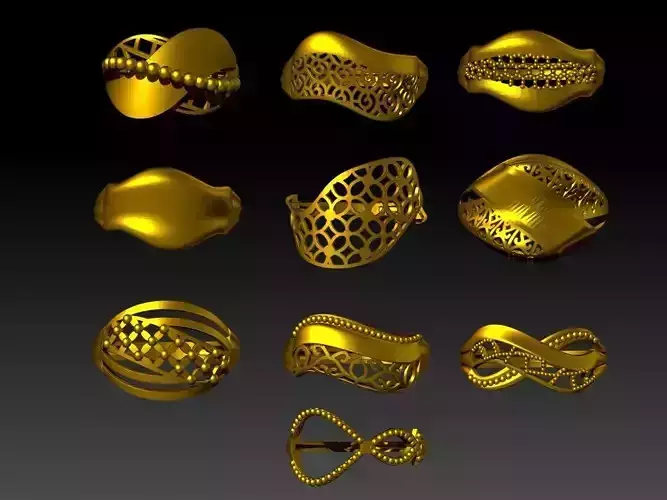 10 Beautiful Women Rings STL Files Ready To Print