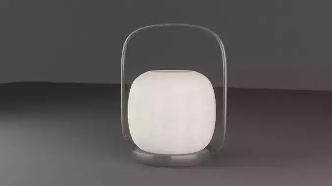 Modern Zen Lantern - Minimalist Portable Lamp 3D model 2