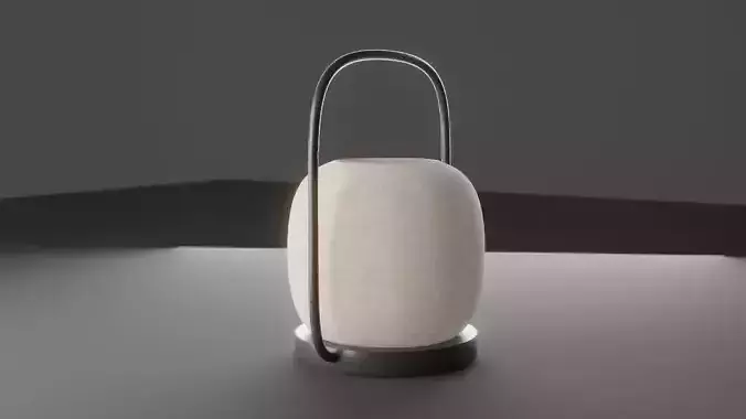 Modern Zen Lantern - Minimalist Portable Lamp 3D model 7