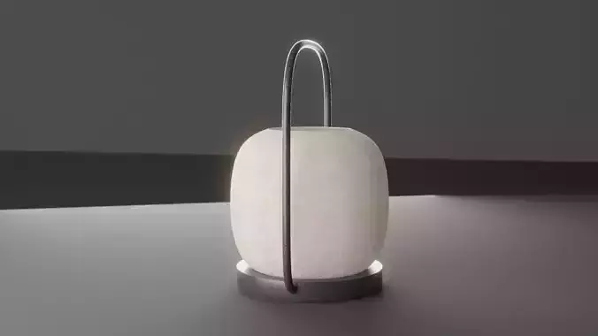 Modern Zen Lantern - Minimalist Portable Lamp 3D model 6