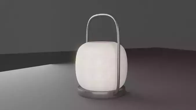 Modern Zen Lantern - Minimalist Portable Lamp 3D model 4