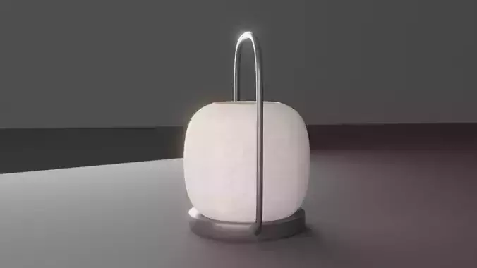 Modern Zen Lantern - Minimalist Portable Lamp 3D model 5