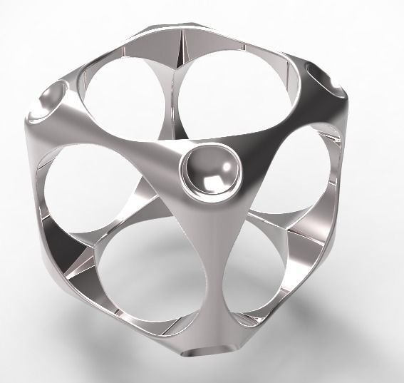 Cube Ring 3D print model_0
