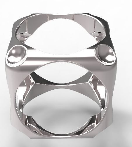 Cube Ring 3D print model_2