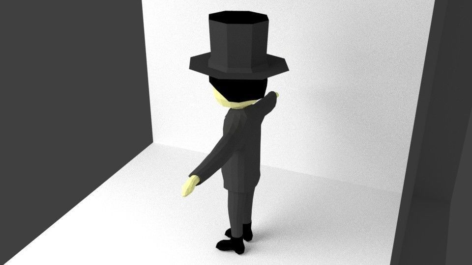 Magician LOWPOLY RIGGED Low-poly 3D model_1