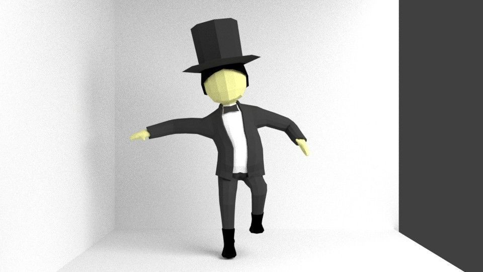 Magician LOWPOLY RIGGED Low-poly 3D model_2