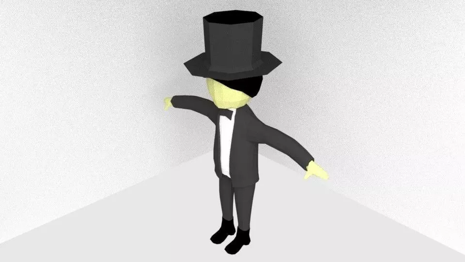 Magician LOWPOLY RIGGED Low-poly 3D model_0